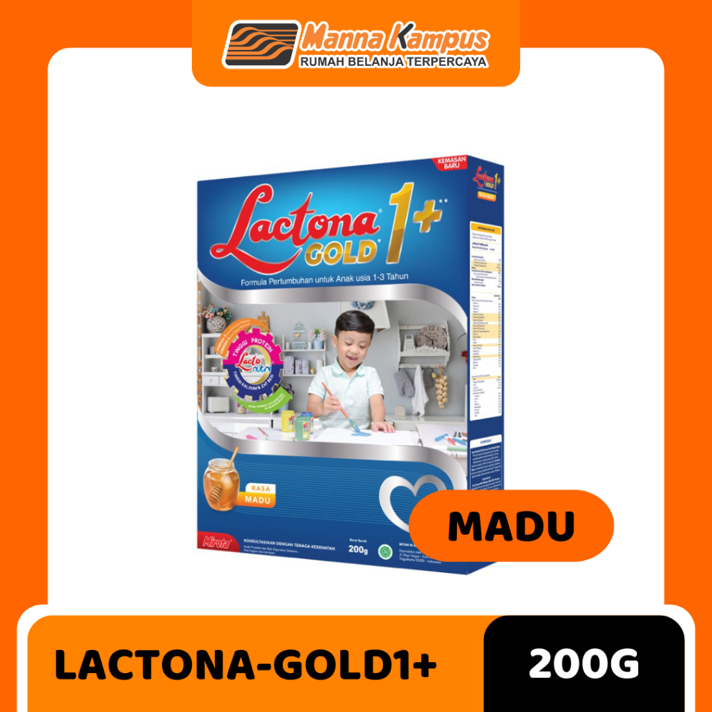 

Lactona 1+ Gold MADU Susu Pertumbuhan Anak Usia 1-3 Tahun (200 Gram)