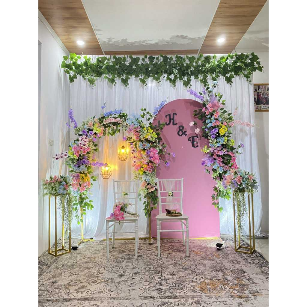 Paket Dekorasi Backdrop Murah Engagement / Lamaran dan Wedding Jabodetabek Sewa