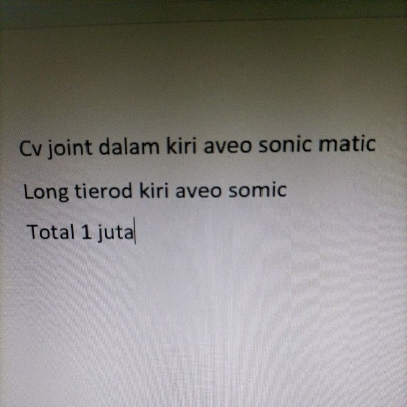 CV joint dalam Aveo Sonic matic / long tierod Aveo Sonic