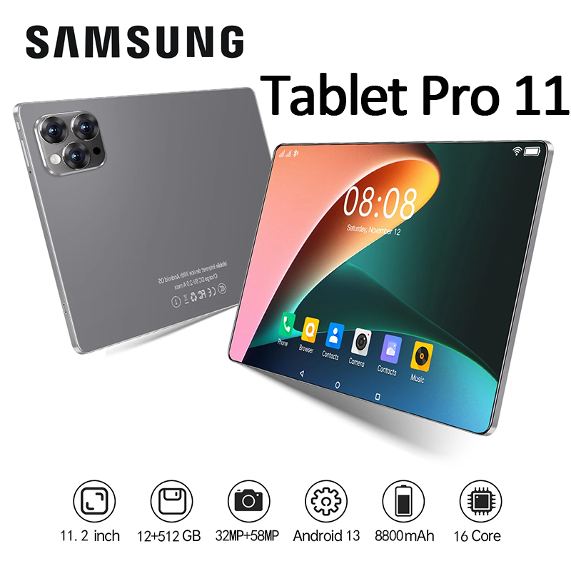 Tablet Baru Murah 5G Pro11 Tab 11.2 inci Penuh Layar Besar Wifi 5G Dual 12GB + 512GB Tablet Android