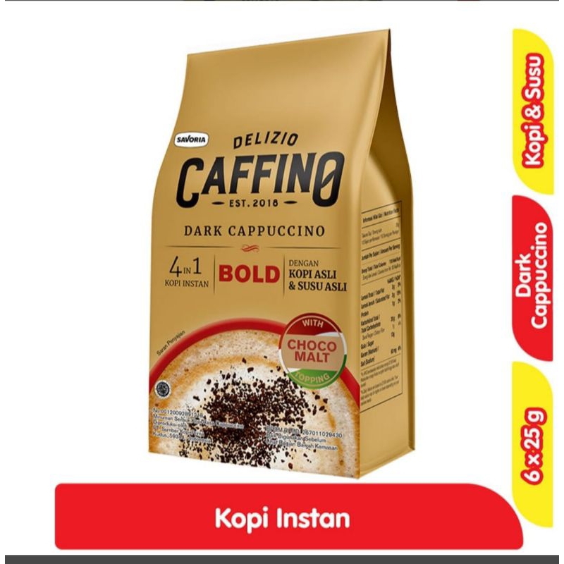 

CAFFINO DARK CAPUCCINO BOLD KEMASAN POUCH ISI 6 SACHET