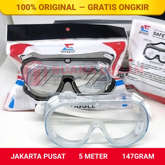 Kacamata Safety Bening / Kacamata Karet Pelindung / Kacamata Anti Virus