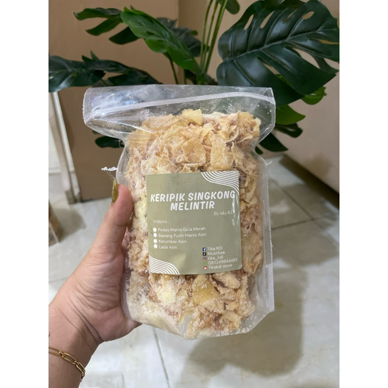 

keripik singkong melintir rasa bawang putih asin manis