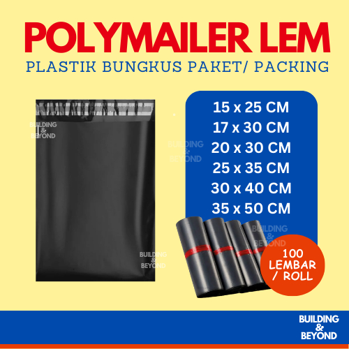 

POLYMAILER HITAM EKONOMIS POLIMAILER BUNGKUS PAKET ONLINE 100 PCS UKURAN 15x25 17x30 20x30 25x35 30x40 35x50 CM