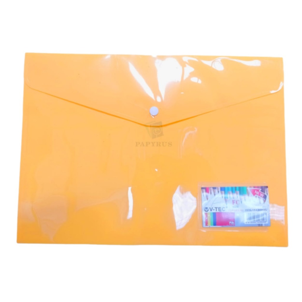 MAP PLASTIK KANCING / MAP KANCING PUNGGUNG / DOCUMENT BAG / MAP KANCING FOLIO V-TEC CB809 KUNING