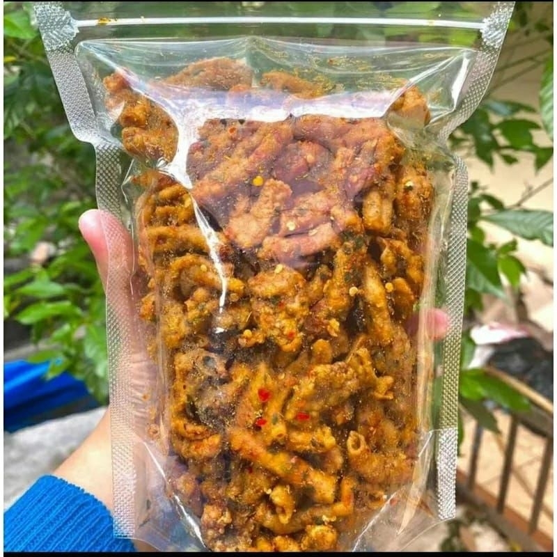 

keripik usus ayam pedas usus crispy pedas