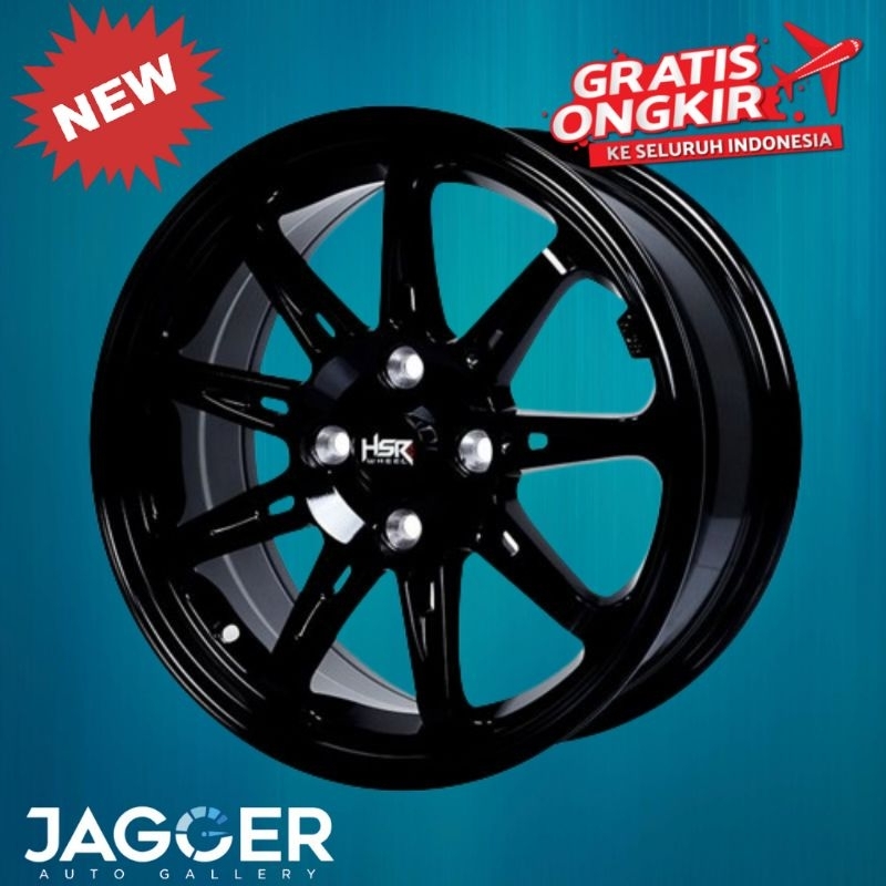 Velg racing hsr tikala ring 15 single pcd 4x100 black