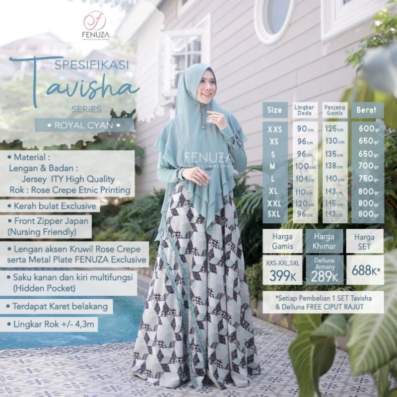 Baju Gamis Wanita Tavisha Dress By Fenuza