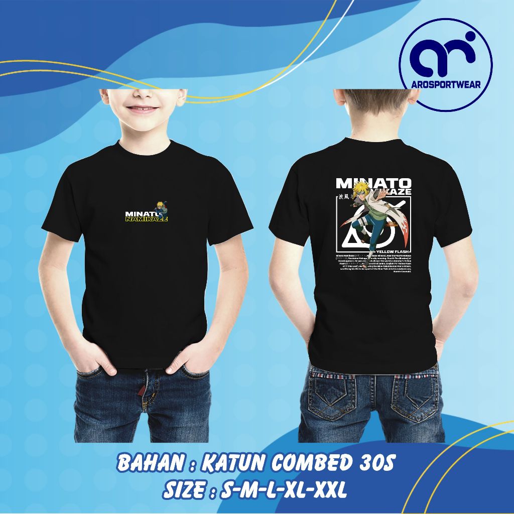 Kaos Baju Anak NARUTO MINATO NAMIKAZE Kaos Anime