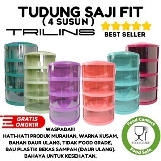 ✨CHM✨TUDUNG SAJI 4 SUSUN TRILINS/TEMPAT PENYIMPANAN LAUK PAUK