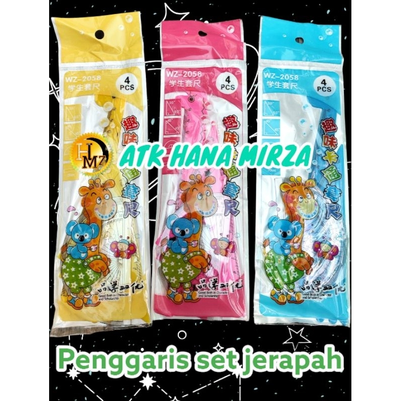 

Penggaris set isi 4 pcs motif jerapah