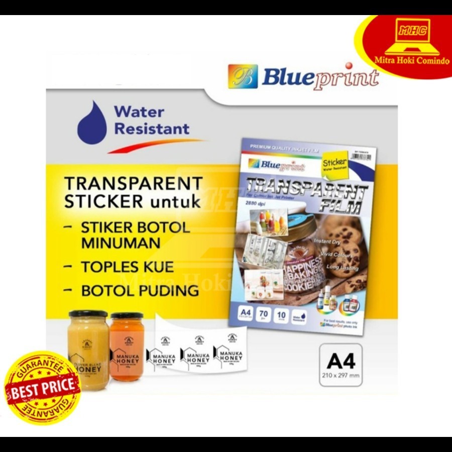 

KERTAS STIKER TRANSPARAN ANTI LUNTUR / TAHAN AIR BLUEPRINT