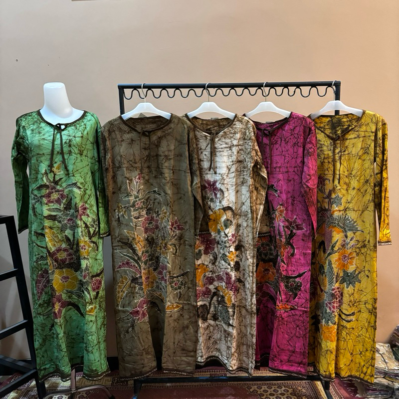 Longdress Kaos Tulis Premium Kombinasi Batik Cap