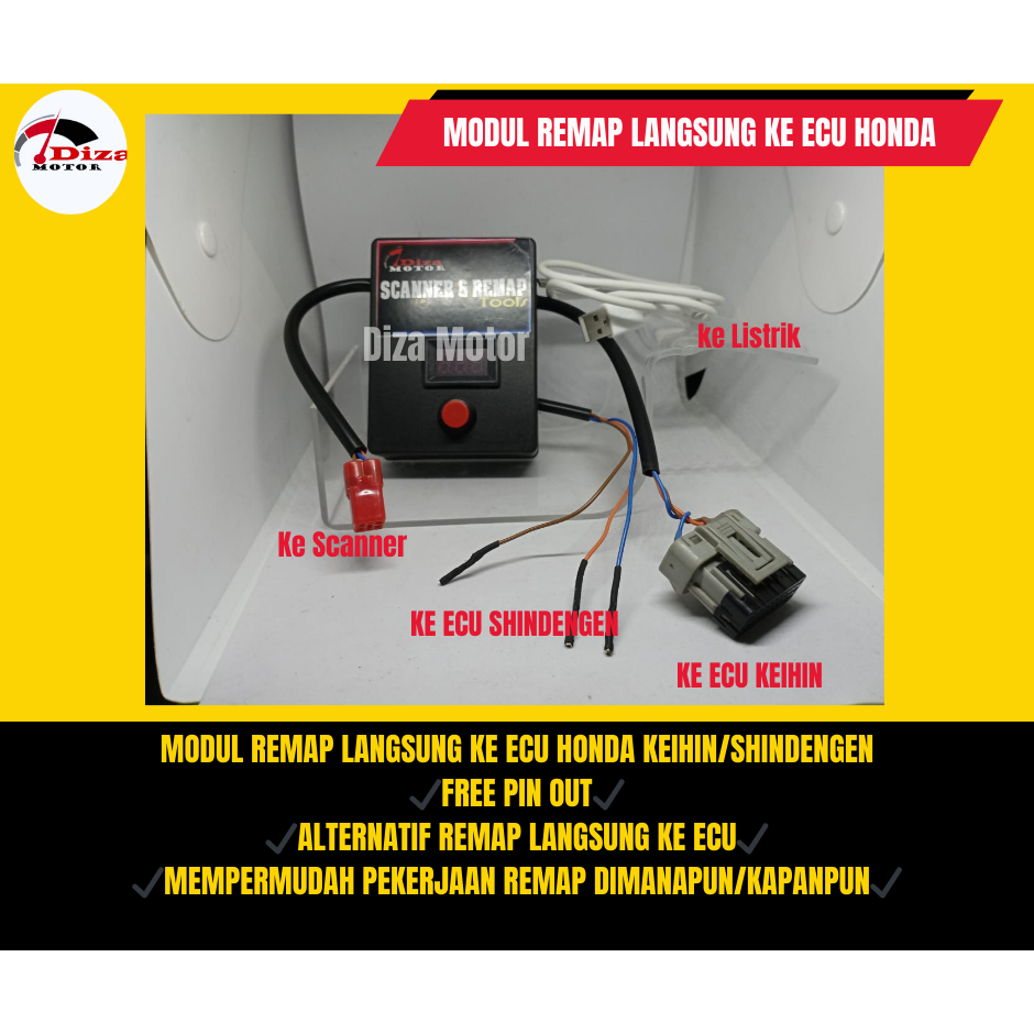 TERMURAH! MODUL REMAP LANGSUNG KE ECU HONDA ECU KEIHIN & SHINDENGEN-SCNRMP04