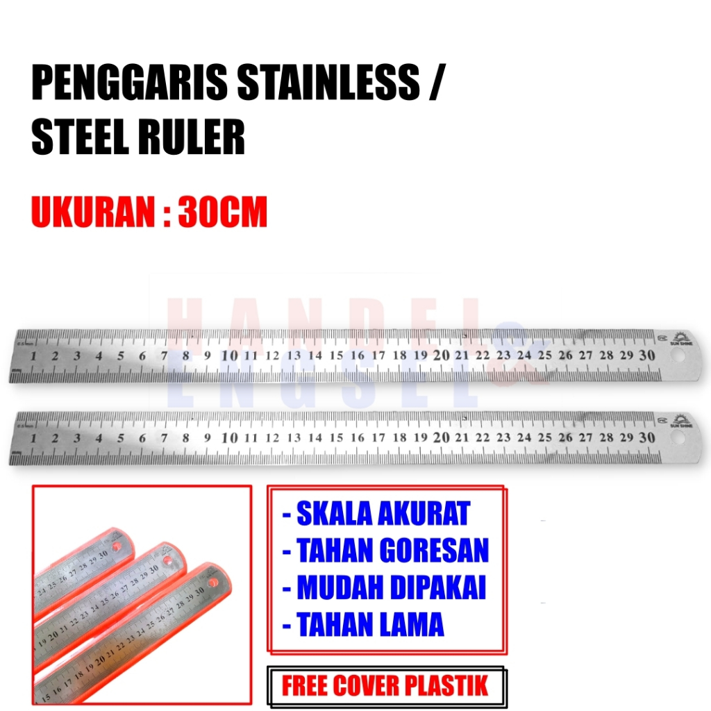 

Stainless Ruler Penggaris Stainless 30 CM / Penggaris Besi Panjang 30 CM