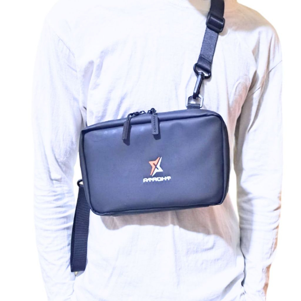 ATROXT - Tas Selempang Pria Spon Pu Sling Bag Morgan Logo Terbaru Bayar Di Tempat