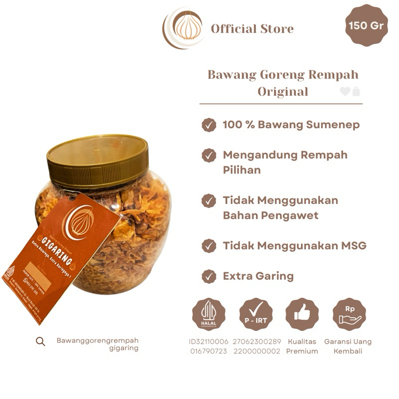 

GIGARING Bawang Goreng Rempah Original 150gram