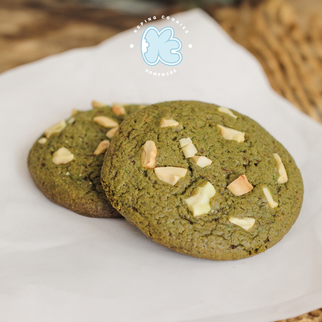 

Matcha White Chocolate Soft Cookies - (min. 4 pcs, bisa mix) - [by Keping Cookies]