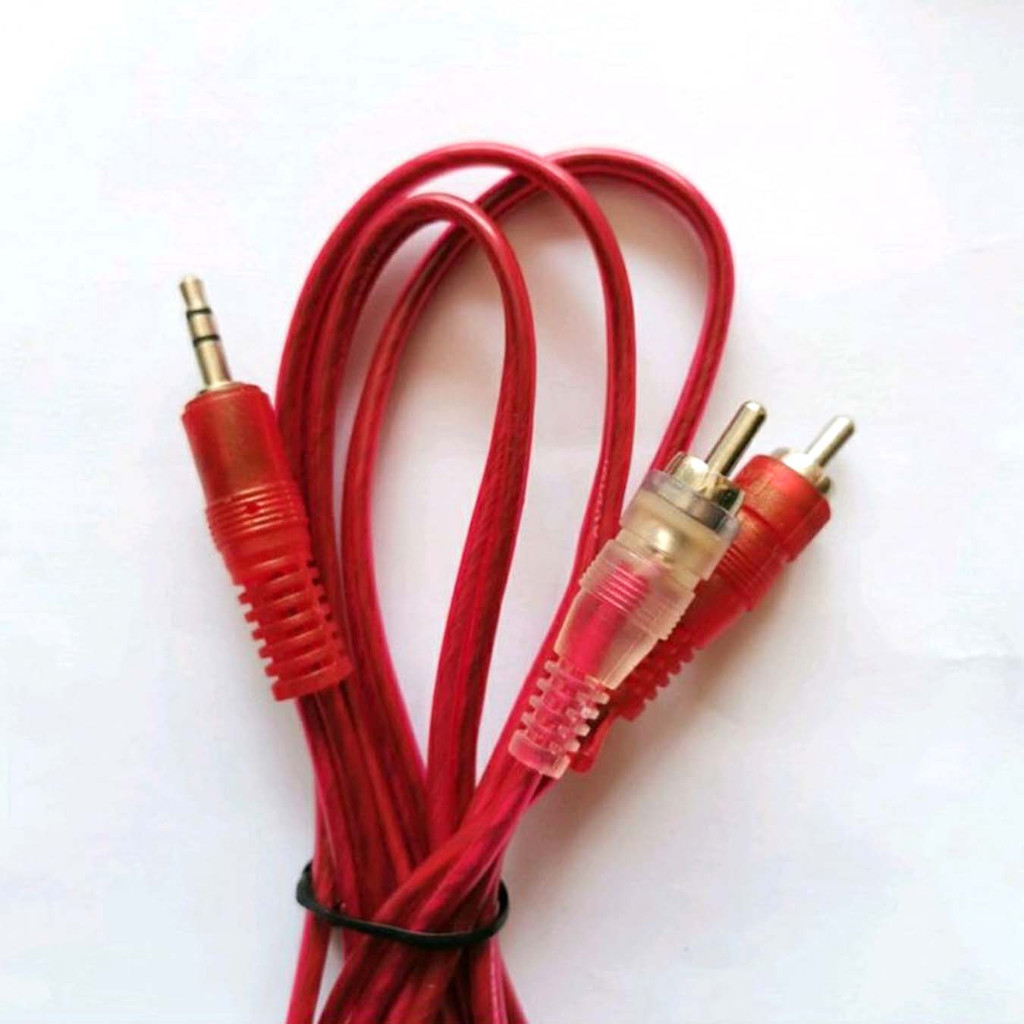 Jek Jeck Kabel Audio Jack 2 in 1 3.5mm dari HP ke Speaker aktif Salon