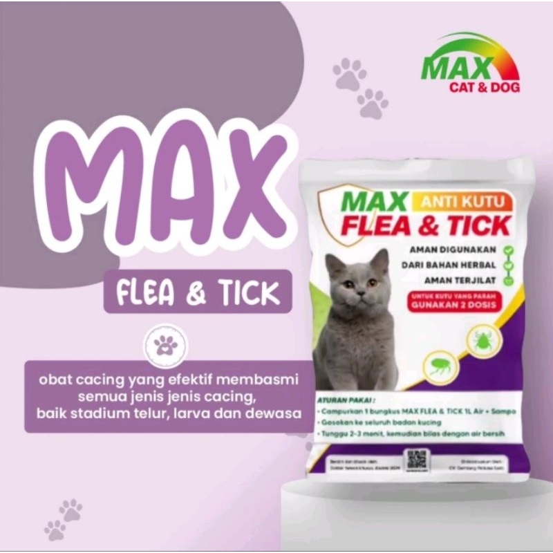 MAX ANTI KUTU KUCING Obat serbuk Anti Kutu / MAX FLEA & TICK B4-10