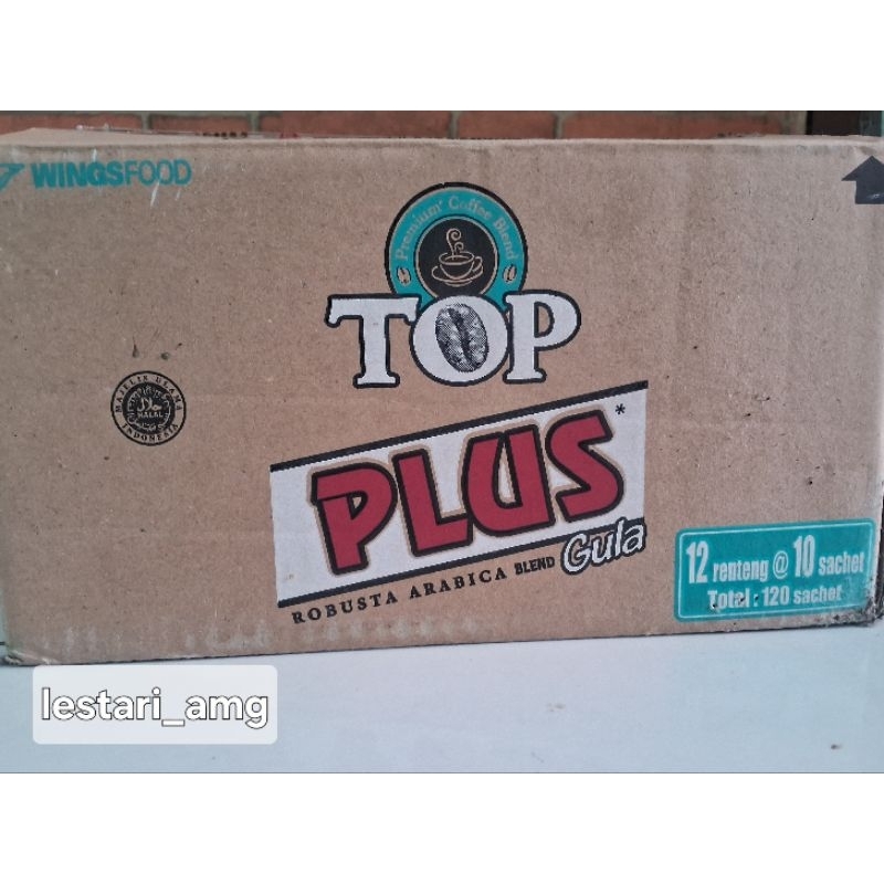 

p4yu KOPI TOP PLUS Gula 1 DUS isi 120 sachet (18 gr/sachet)