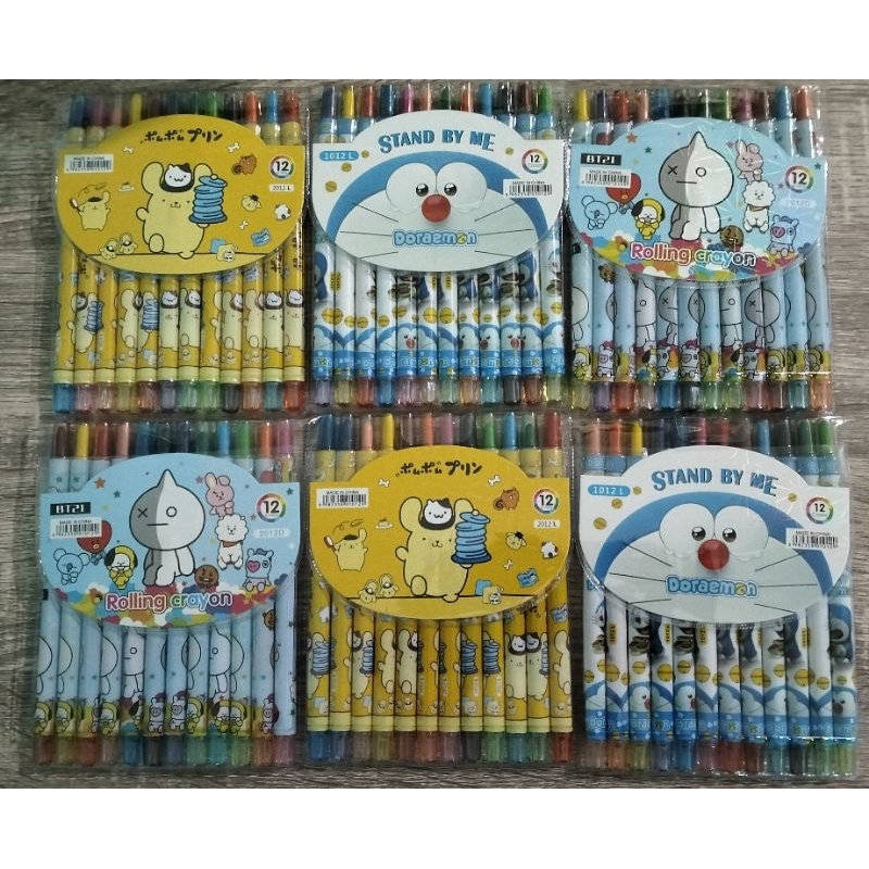 

Crayon Twist Isi 12 Warna / Crayon Putar Karakter Lucu