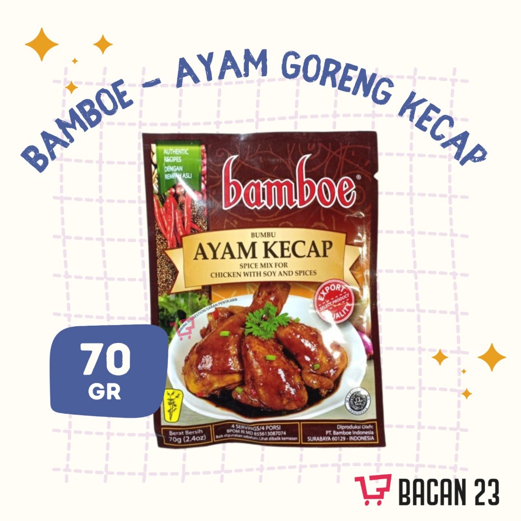 

Bamboe Bumbu Instan Ayam Kecap (70 Gr) / Bumbu Dapur Instan / Penyedap Rasa