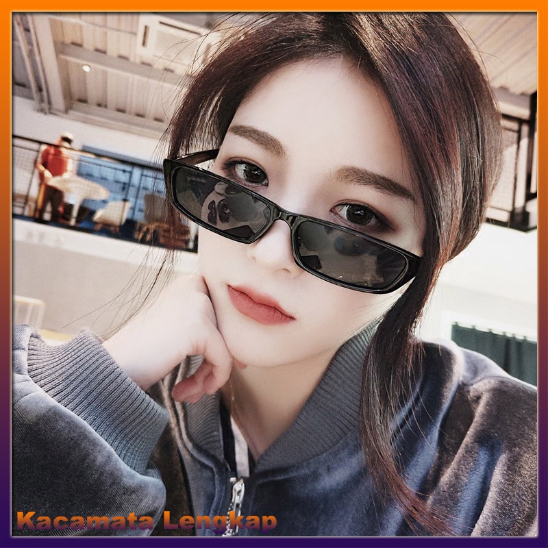 Kacamata Hitam Kotak Persegi Panjang kecil Pria dan Wanita Kekinian Fashion Trendy A1024-KLK