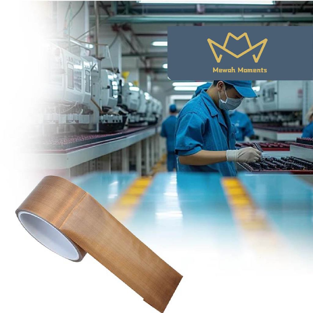 Kertas Teflon Mesin Press Teflon Anti Lengket Teflon Heat Tape Lakban Isolasi 10m Teflon Tape