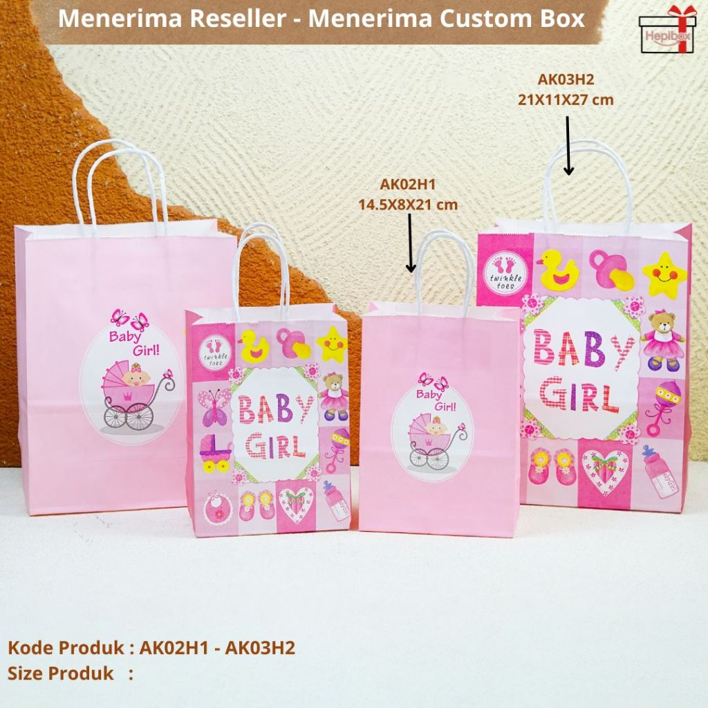 

Paper Bag Souvenir / Tas Souvenir New Born / Paperbag Gift / AK02H1 - AK03H1 AK02H2 - AK03H1