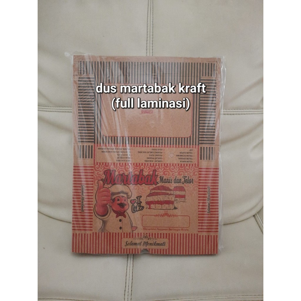 

DUS KOTAK MARTABAK KRAFT FULL LAMINASI 21X13.5CM 100PCS/PAK