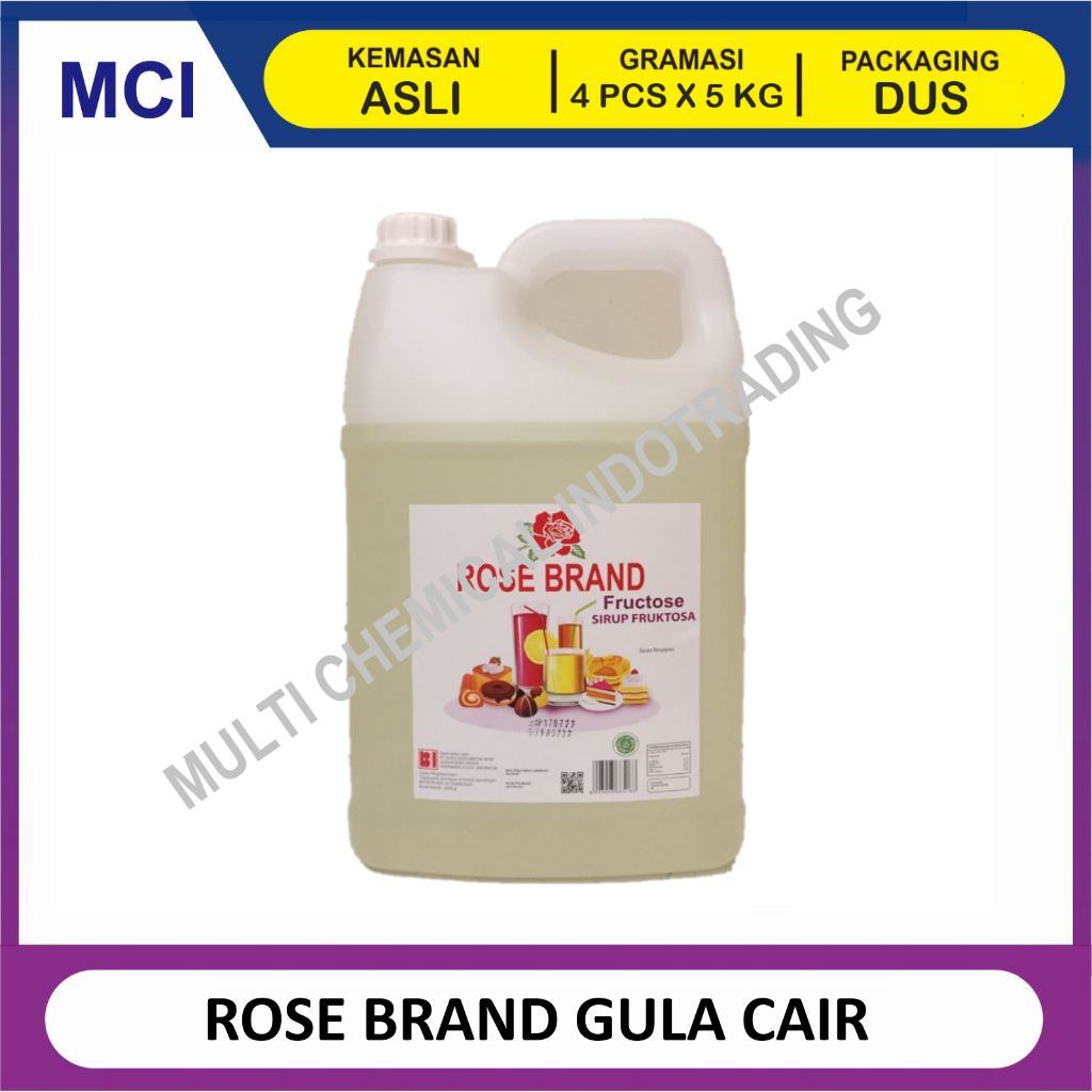 

ROSE BRAND GULA CAIR FRUCTOSE 5 KG - 1 DUS 4 PCS / GULA SIRUP FRUKTOSA