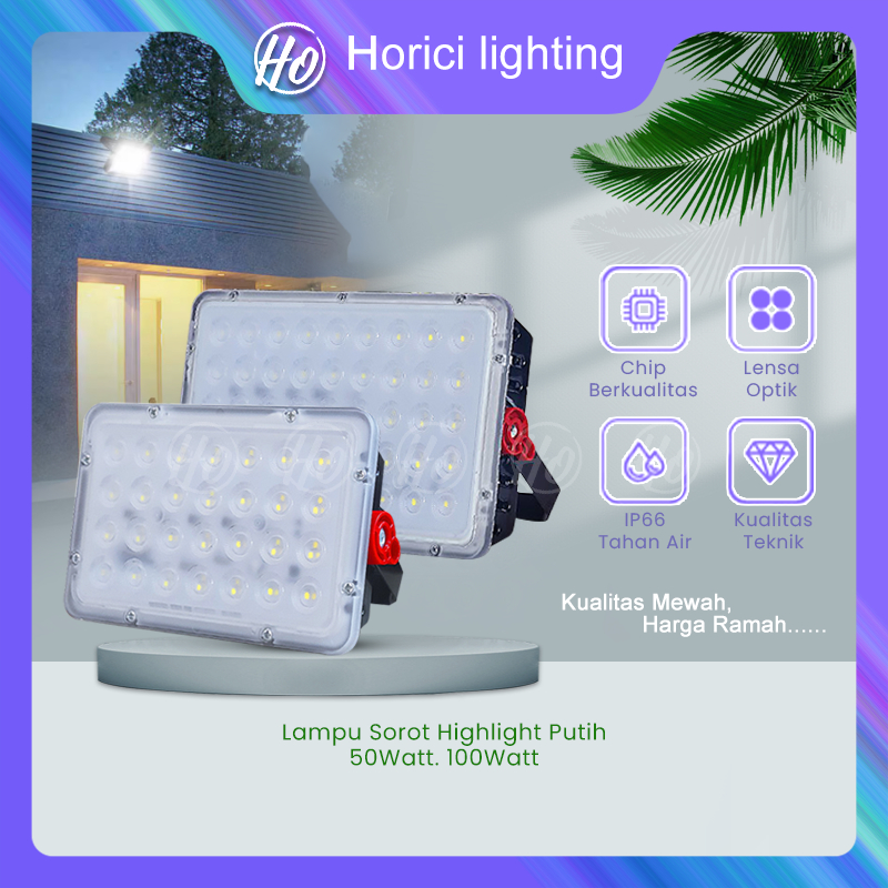 Horici Highlight Lampu Sorot LED 50W 100W Lampu Outdoor Lampu Indoor Lampu Gantung Lampu Jalan