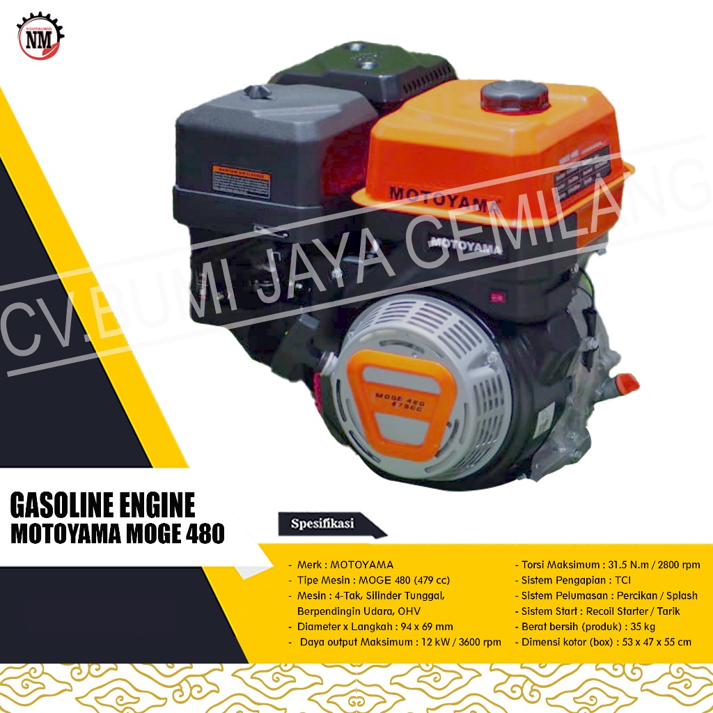 MESIN PENGGERAK SERBAGUNA / ENGINE MOTOYAMA MOGE 480 PC