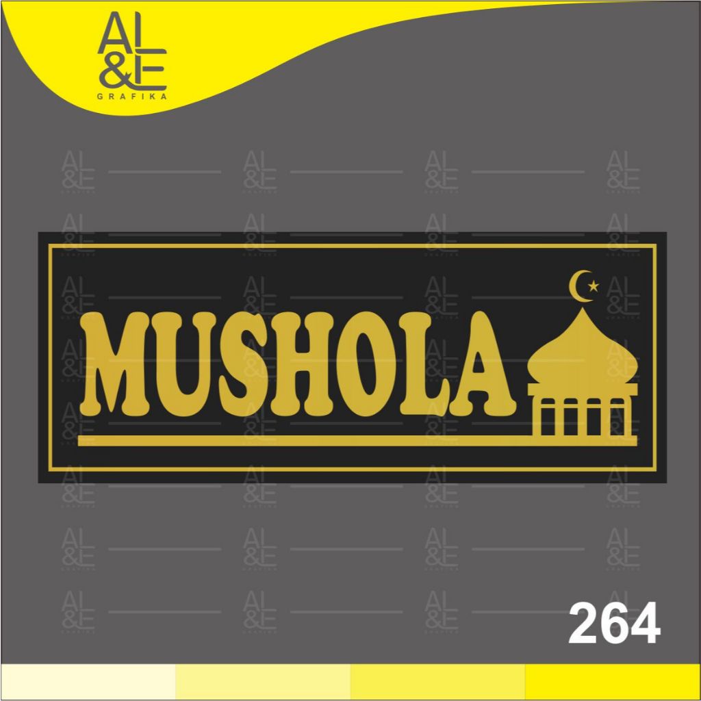 

264 - Stiker Mushola, Stiker Label Mushala, Gold, Sticker Vinyl, Premium, Tahan Air