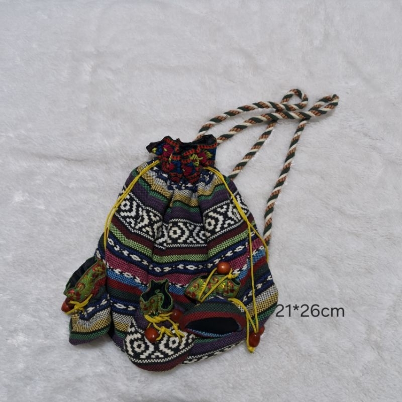 Tas Ransel mini serut Rajut Unik Etnik