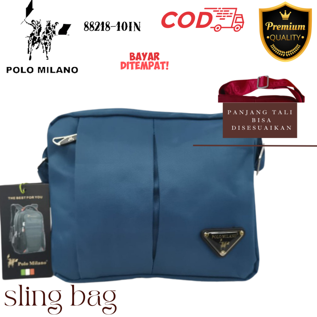 88218-10in -TAS SELEMPANG POLO MILANO -  SLEMPANG MURAH TERLARIS ANTI AIR - TERBARU