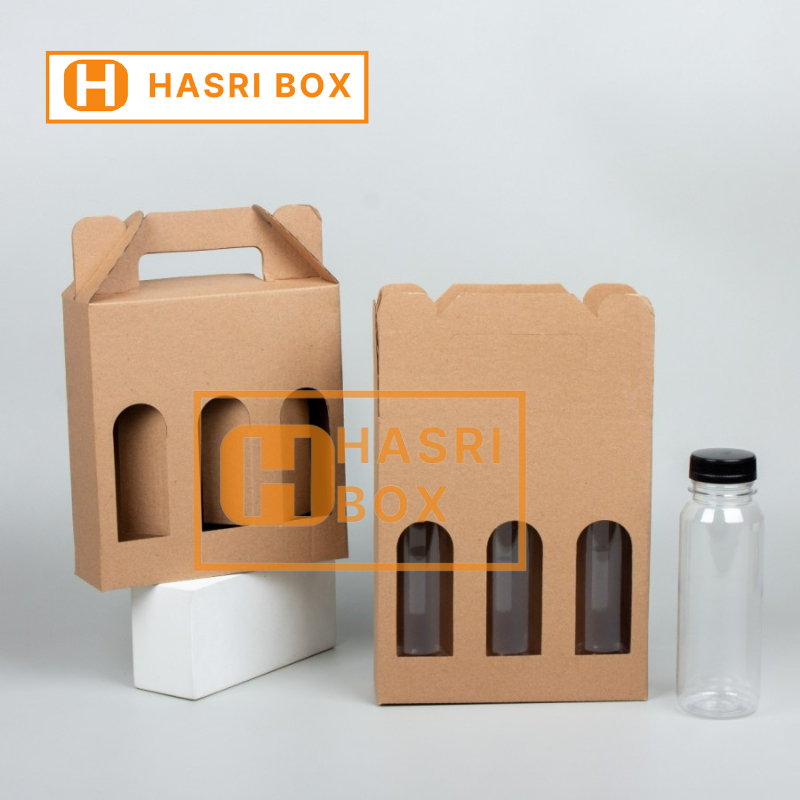 Dus Botol Box Botol Box Dus Kotak Kemasan Botol Kale Dus Botol 250 ml isi 3 botol Packaging Minuman