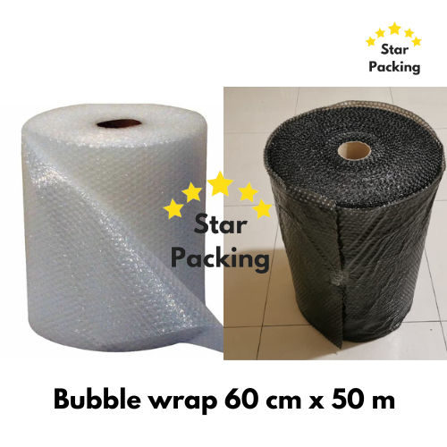 

Bubble wrap 60 cm x 50 m Bening dan Hitam