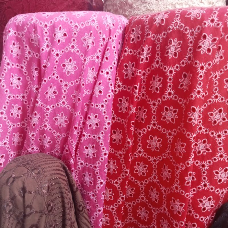 kain katun bordir import harga meteran