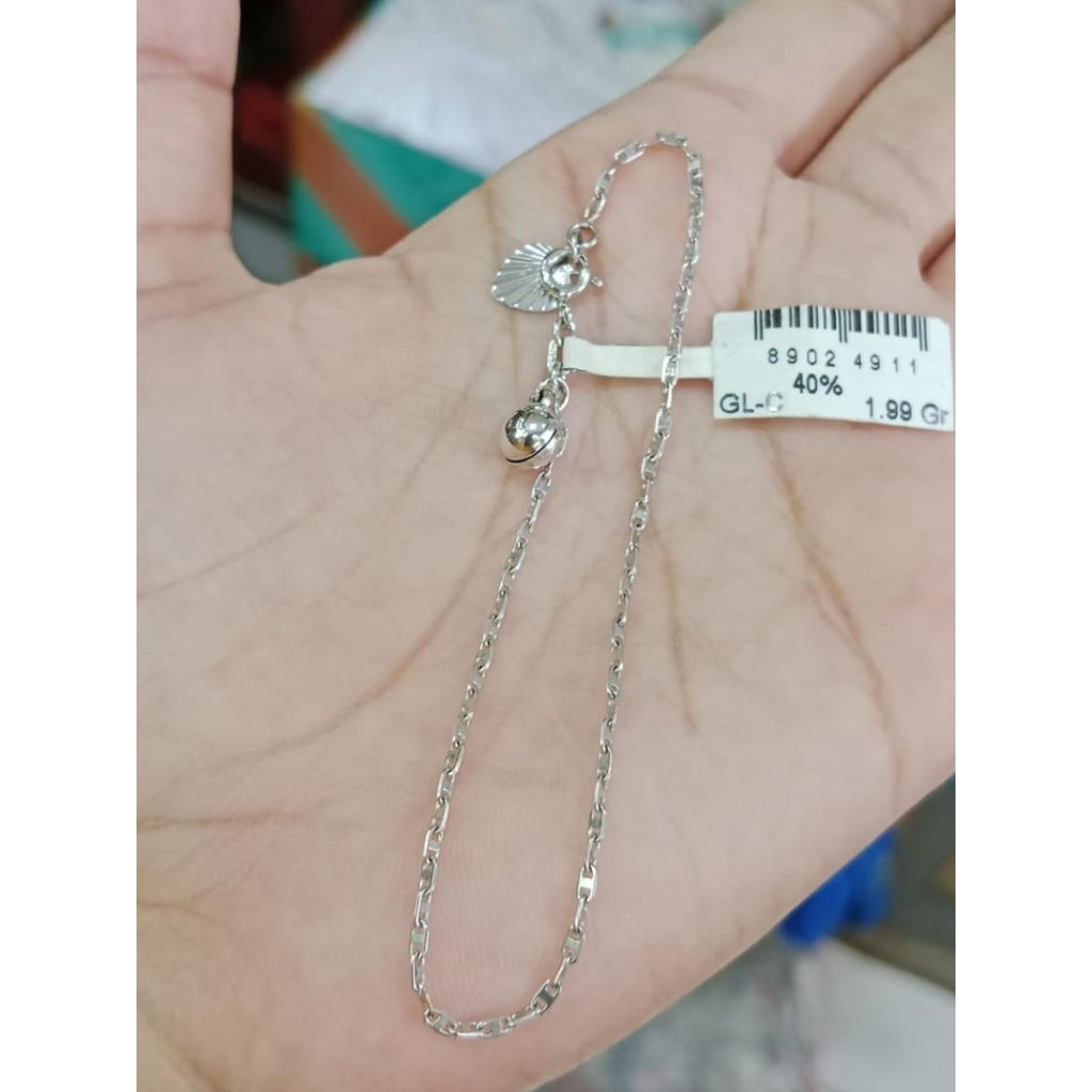 Gelang Tangan Rantai Emas Putih 9K 420