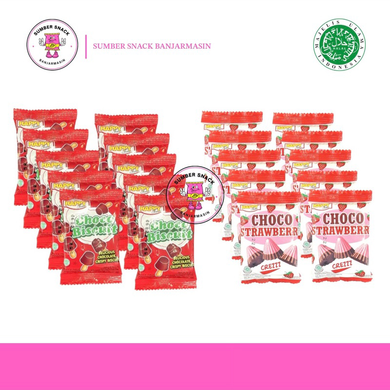 

Happy Time Choco Biscuits (Isi 10/Renceng) (10x5g) (2 Varian Rasa)