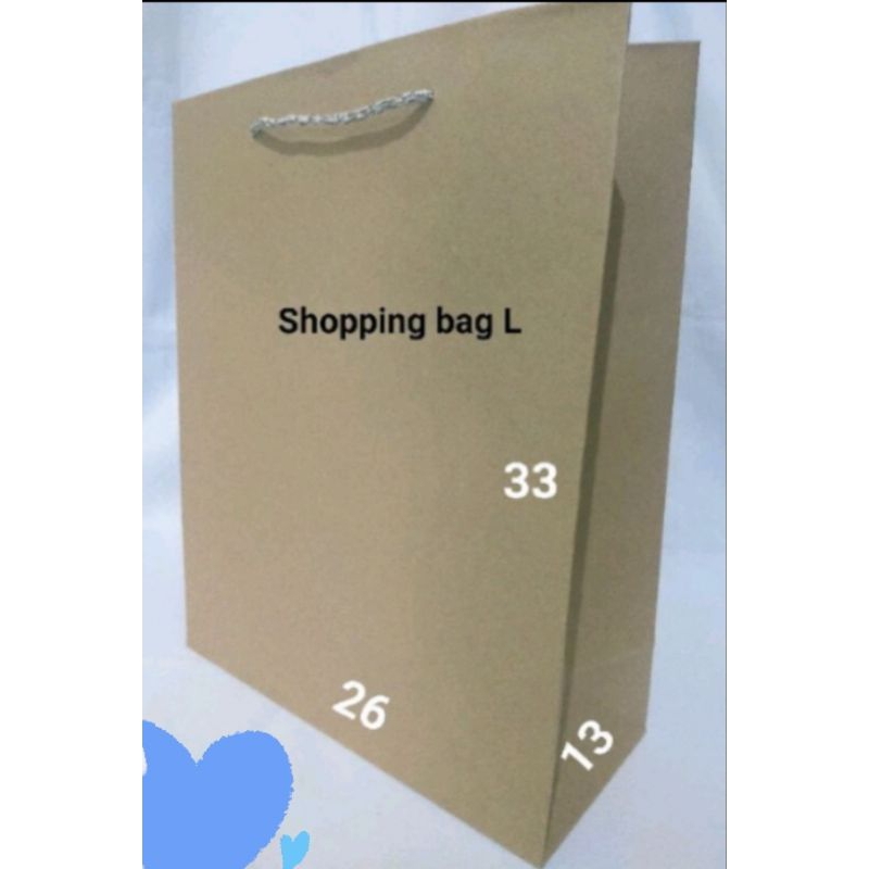 

paper bag atau tas kertas UK 26x13x33 Kraft dan motif