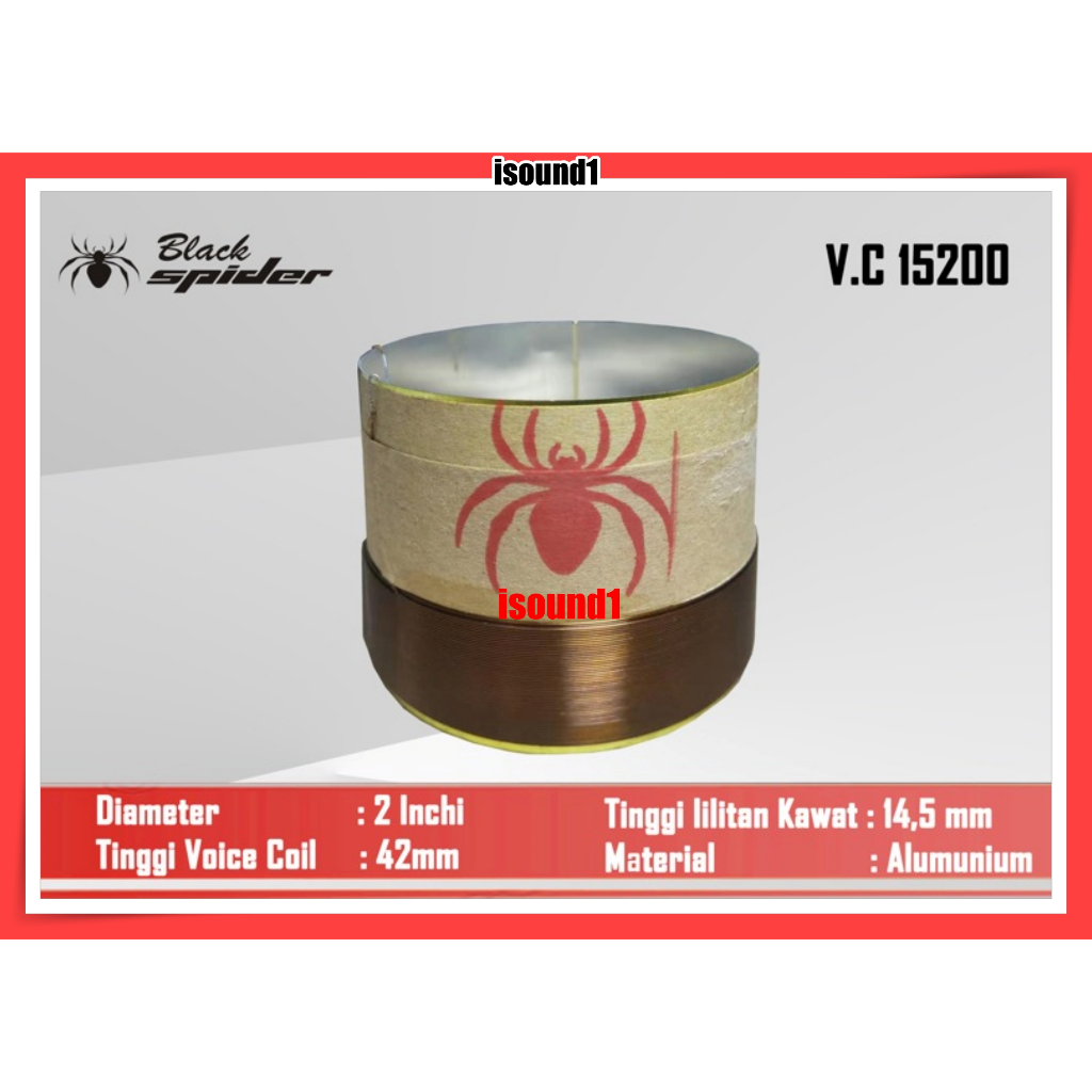 SPULL VOICE COIL SPEAKER 15 INCH BLACK SPIDER SPUL TYPE 15200