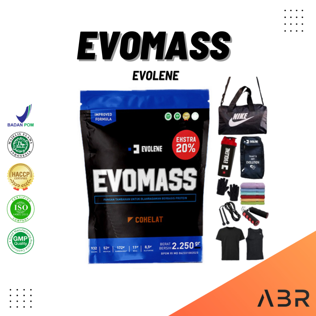 EVOLENE Evomass Mass Gainer 5 lbs 2250 gram - Suplement Penambah Berat Badan