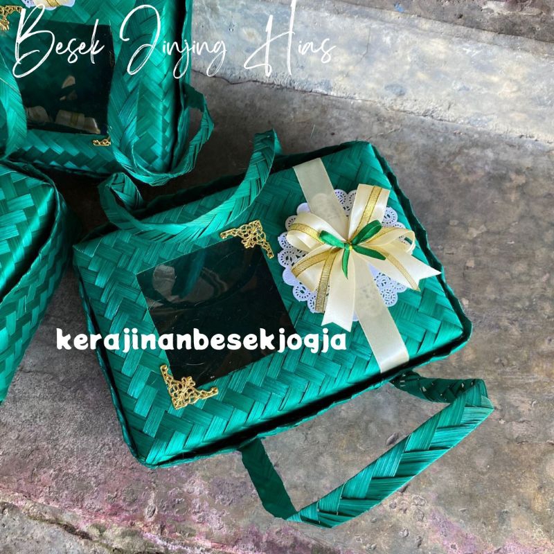 BESEK JINJING 20X30 WARNA MIKA SAMPING FREE PITA ORNAMEN | besek premium besek jinjing besek unik be