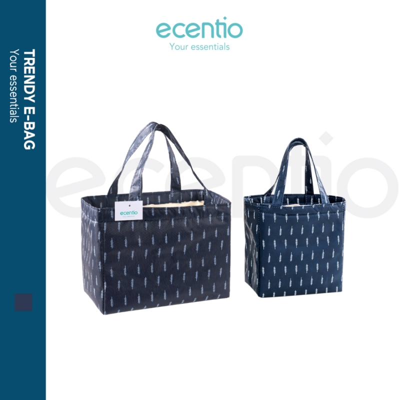 [Hanya Tas] ecentio Tas Bekal Pola ikan Oxford cloth Lunch Bag Tas Tempat Makan