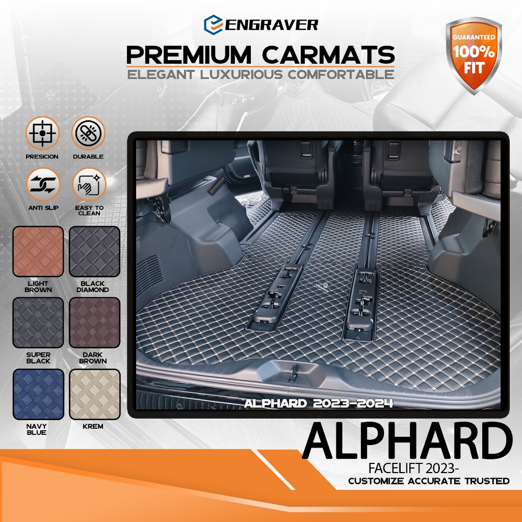 Engraver Karpet Mobil Toyota Alphard 2023 Lexus LM350 facelift fullset Nappa Leather Premium Carmat