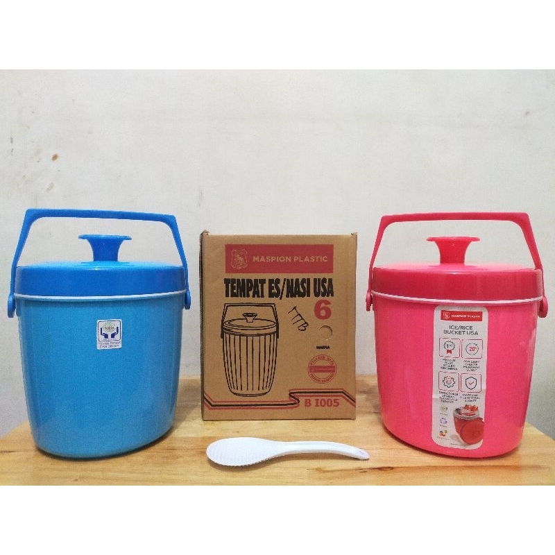 Termos Nasi Kecil Maspion USA 6Liter / Rice Ice Bucket USA Maspion 6L / Tempat Nasi Kecil  / Tempat 
