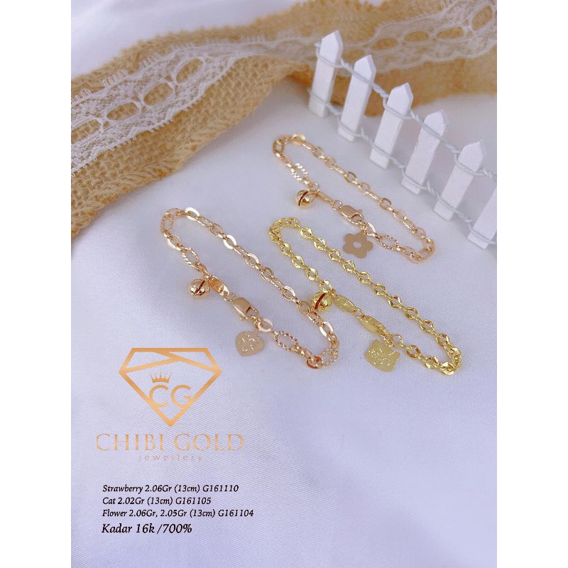 CHIBIGOLD - Gelang tangan anak emas 700 kadar 16K G160657 - chibigold